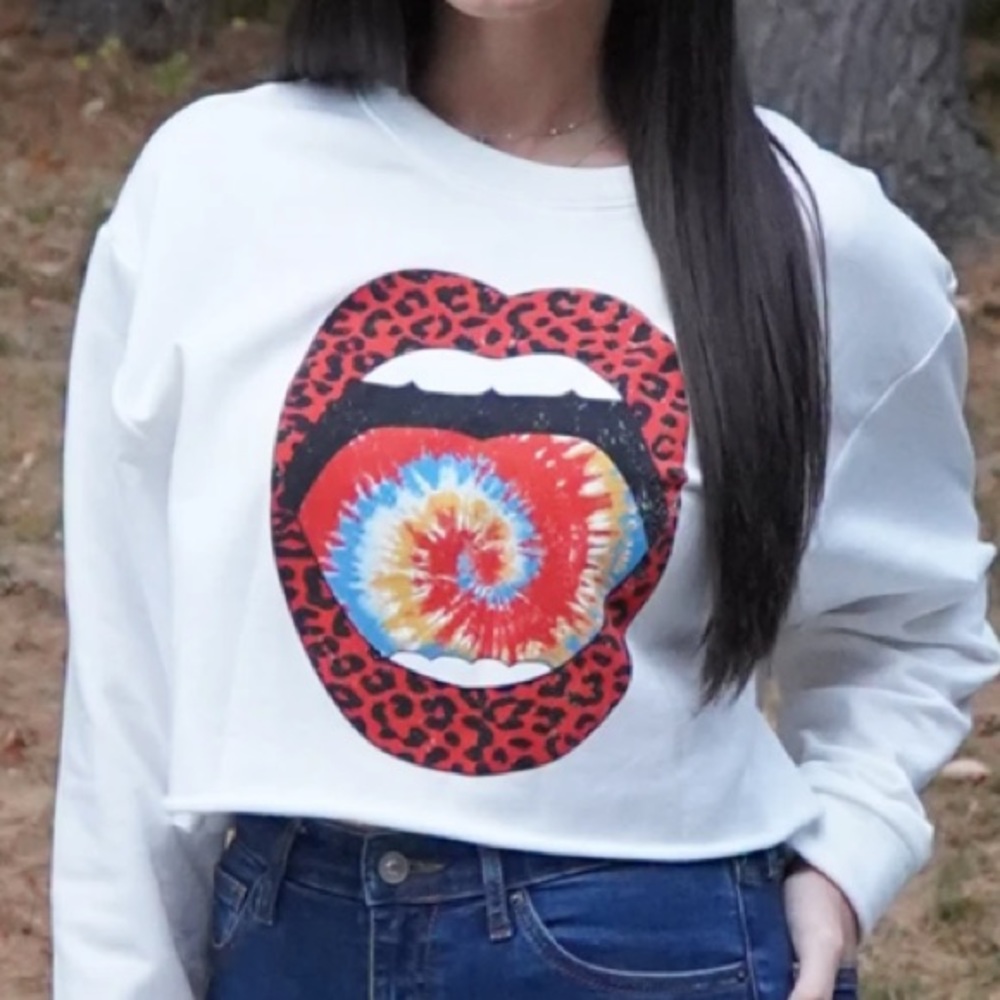 Graphic long sleeve sweater